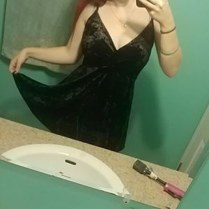 Black velvet dress